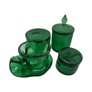 Green Glass Jar Dish