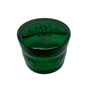 Green Glass Butterfly Dish